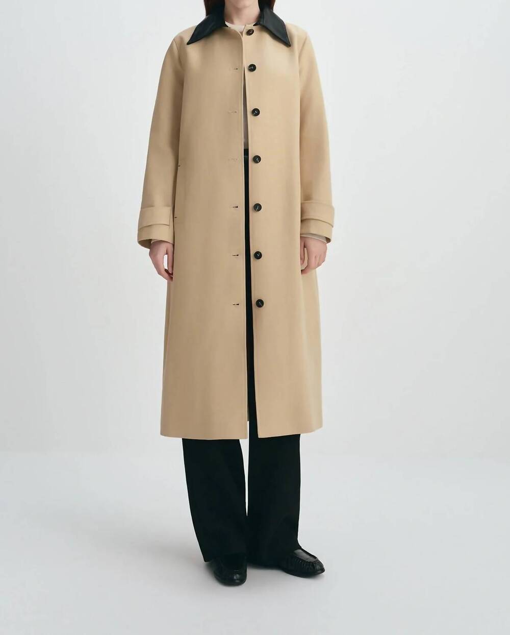 NEW RUE SOPHIE vinni pu collar car coat in khaki